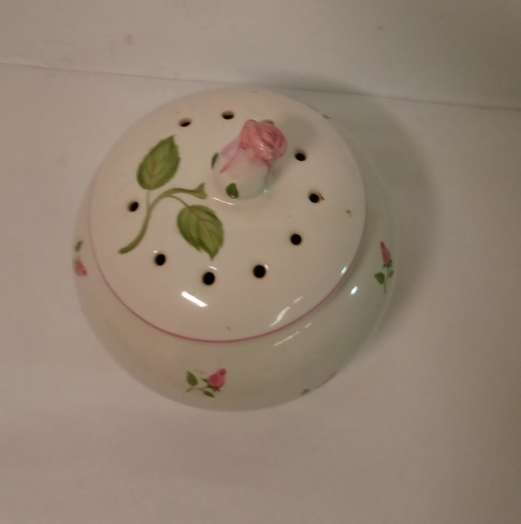 Teleflora Potpourri Ceramic Dish Rose Buds Pattern - Picture 2 of 7